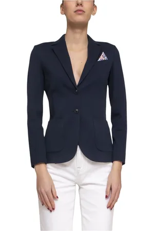 Circolo Jassen, Dames, Blauw, XL, Navy Blauwe Jas voor Vrouwen