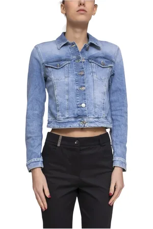 Dondup Jassen, Dames, Blauw, S, Denim, Denim Damesjas
