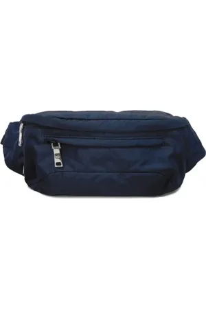 Prada Pre-owned, Heren, Blauw, ONE Size, Nylon, Pre-owned Canvas shoulder-bags