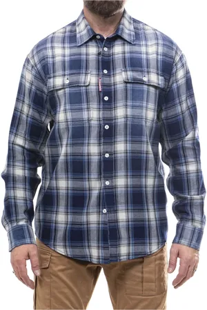 Dsquared2 Overhemden, Heren, Blauw, L, Stijlvolle Herenoverhemd in Zwart