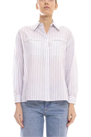 PESERICO SIGN Blouses & Shirts, Dames, Blauw, 2Xs, Blauw Space Shirt voor Vrouwen