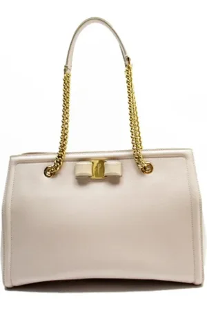 Salvatore Ferragamo Pre-owned, Dames, , ONE Size, Leer, Tweedehands leren schoudertassen