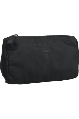Prada Pre-owned, Dames, Zwart, ONE Size, Nylon, Pre-owned Nylon pouches