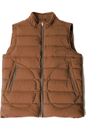 HERNO Jassen, Heren, Bruin, M, Nylon, Bruine Nylon Donsvest met Veren