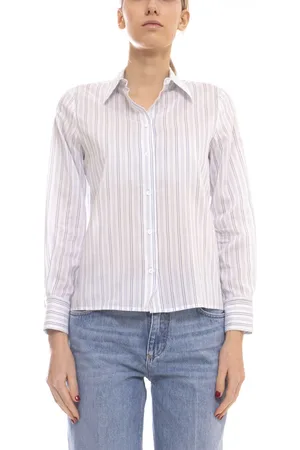 PESERICO SIGN Blouses & Shirts, Dames, Blauw, S, Lichtblauwe Damesoverhemd
