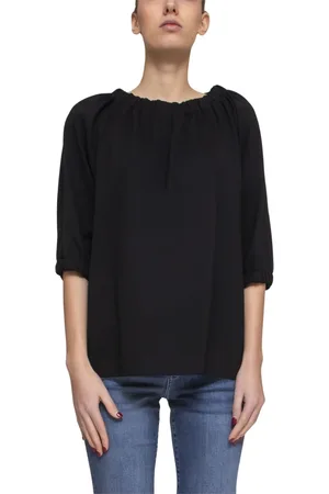 LIVIANA CONTI Blouses & Shirts, Dames, Zwart, 2Xs, Zwarte strik sluiting damesblouse