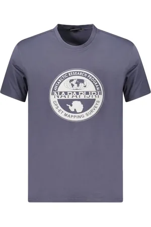 Napapijri Tops, Heren, Blauw, XL, Katoen, Blauw Katoen Heren T-Shirt