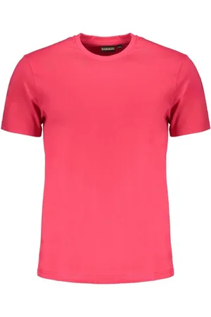 Napapijri Tops, Heren, Roze, XL, Katoen, Roze Katoenen Logo T-Shirt