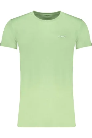 Gaudi Tops, Heren, Groen, M, Katoen, Groen Katoenen T-shirt met Print