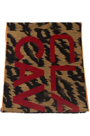 Roberto Cavalli Accessoires, Heren, Bruin, ONE Size, Animalier Patroon Sjaal Accessoires