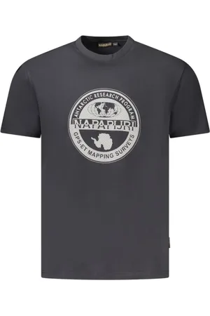 Napapijri Tops, Heren, Zwart, L, Katoen, Zwarte Katoenen Heren T-shirt