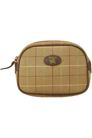 Burberry Pre-owned, Dames, Bruin, ONE Size, Leer, Pre-owned Canvas pouches