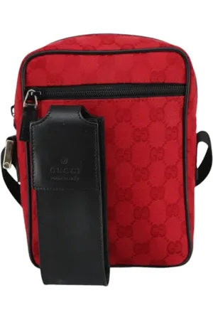 Gucci Pre-owned, Heren, Rood, ONE Size, Pre-owned Canvas gucci-bags