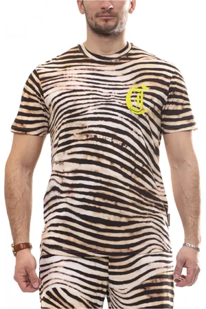 Roberto Cavalli Tops, Heren, Bruin, M, Katoen, Heren Katoenen T-shirt Marzapan+zwart