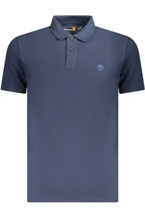 Timberland Tops, Heren, Blauw, M, Katoen, Blauw Katoenen Polo Shirt Klassieke Kraag