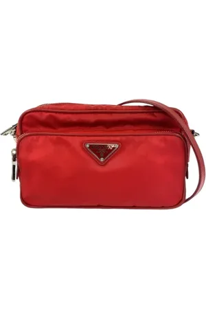 Prada Pre-owned, Dames, Rood, ONE Size, Nylon, Pre-owned Canvas crossbody-bags