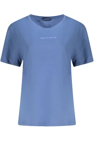 North Sails Tops, Dames, Blauw, L, Blauw Reliëf Logo T-Shirt