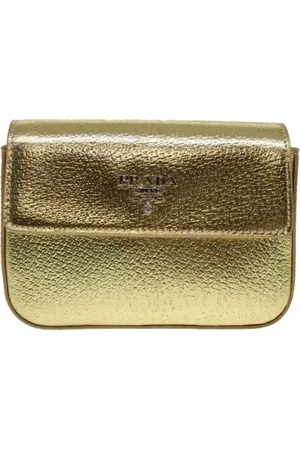 Prada Pre-owned, Dames, Geel, ONE Size, Leer, Tweedehands leren portemonnees