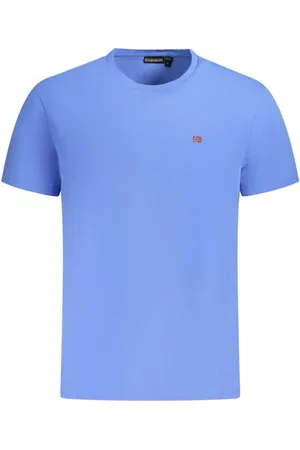 Napapijri Tops, Heren, Blauw, M, Katoen, Blauw Katoenen Heren T-shirt Stijlvolle Reis