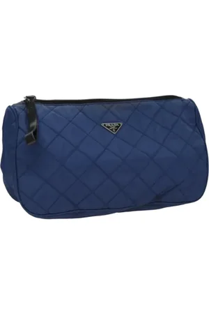 Prada Pre-owned, Dames, Blauw, ONE Size, Nylon, Pre-owned Nylon pouches