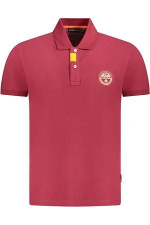Napapijri Tops, Heren, Rood, M, Katoen, Rode Katoenen Heren Polo Shirt