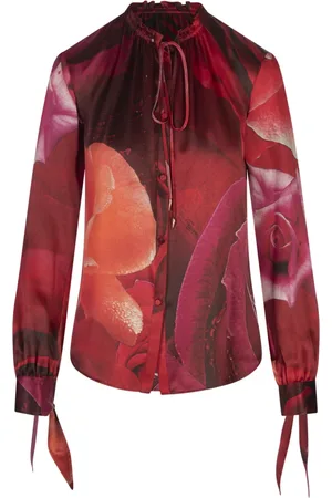 Roberto Cavalli Blouses & Shirts, Dames, Rood, S, Rode Zijden Modedress