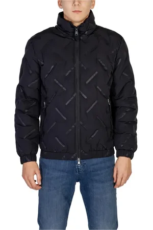 Antony Morato Jassen, Heren, Zwart, L, Polyester, Geometrisch Gewatteerd Ritsjack