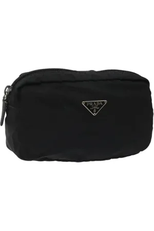 Prada Pre-owned, Dames, Zwart, ONE Size, Nylon, Pre-owned Nylon pouches