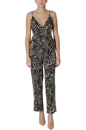 ONLY Jumpsuits & Playsuits, Dames, Zwart, L, Bloemen Strappy V-hals Jumpsuit met Zakken