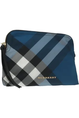 Burberry Pre-owned, Dames, Blauw, ONE Size, Pre-owned Fabric clutches