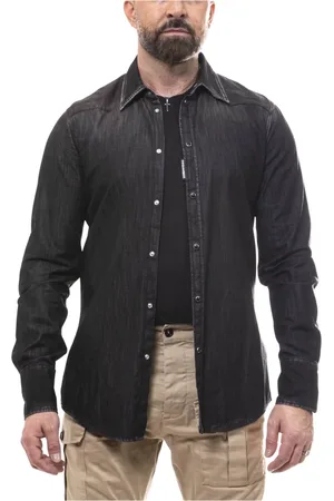 Dsquared2 Overhemden, Heren, Zwart, L, Zwarte Heren Overhemd 900