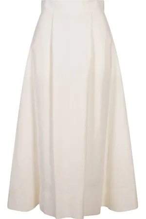 P.A.R.O.S.H. Rokken, Dames, Wit, M, Linnen, Witte Linnen Viscose Top