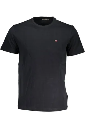 Napapijri Tops, Heren, Zwart, XL, Katoen, Zwarte Katoenen Heren T-Shirt