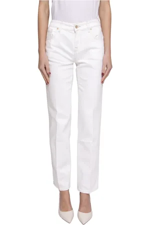 7 for all Mankind Jeans, Dames, Wit, W25, Melkweg Witte Straight Jeans