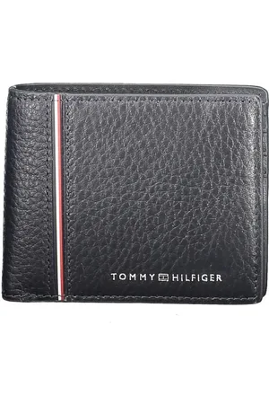 Tommy Hilfiger Accessoires, Heren, Zwart, ONE Size, Blauw Leren Heren Portemonnee