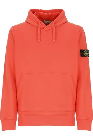Stone Island Sweatshirts & Hoodies, Heren, Oranje, M, Katoen, Cotton Hoodie met Logo Patch