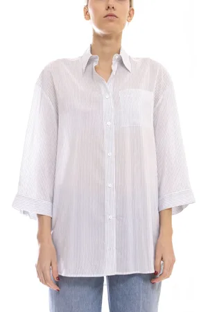 PESERICO SIGN Blouses & Shirts, Dames, Blauw, 2Xs, Blauwe Space Shirt voor Vrouwen