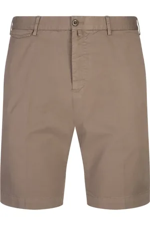 PT Torino Korte broeken, Heren, Bruin, M, Katoen, Bruine Katoen Elastaan Slim Fit Broek