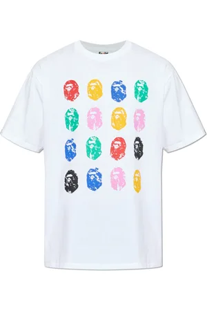 A Bathing Ape Tops, Heren, Wit, L, Katoen, T-shirt met print