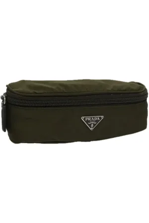 Prada Pre-owned, Dames, Bruin, ONE Size, Nylon, Pre-owned Nylon pouches