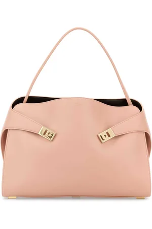 Salvatore Ferragamo Tassen, Dames, Roze, ONE Size, Roze Leren Schoudertas