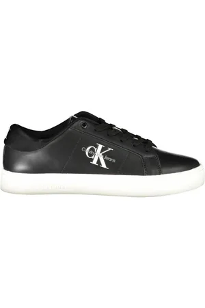 Calvin Klein Schoenen, Heren, Zwart, 45 EU, Leer, stijlvolle sneakers met sportieve details