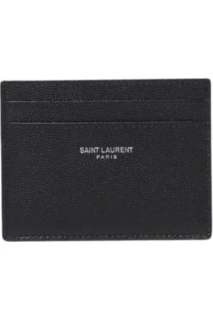 Saint Laurent Accessoires, Heren, Zwart, ONE Size, Leer, Elegante Leren Kaarthouder