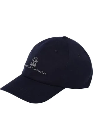 Brunello Cucinelli Accessoires, Heren, Blauw, L, Geborduurde Logo Baseball Cap