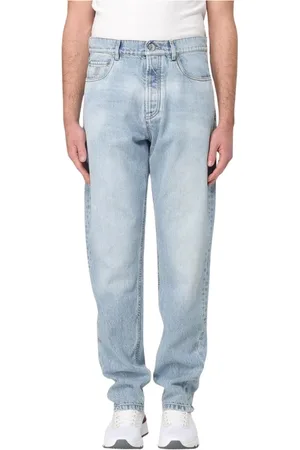 Brunello Cucinelli Jeans, Heren, Blauw, L, Elegante Blauwe Straight Leg Jeans
