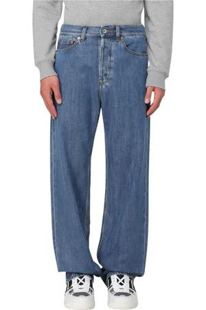 VALENTINO Jeans, Heren, Blauw, W30, Denim, Blauwe Straight Leg Denim Jeans