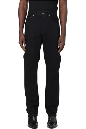 Saint Laurent Jeans, Heren, Zwart, W32, Denim, Zwarte Straight Leg Jeans