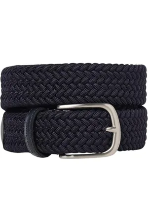 BROOKSFIELD Accessoires, Heren, Blauw, 90 CM, Navy Gevlochten Stretch Riem Casual Wear