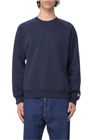 Carhartt Sweatshirts & Hoodies, Heren, Blauw, S, Katoen, Klassieke Blauwe Crew Neck Sweatshirt