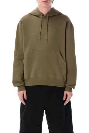Saint Laurent Sweatshirts & Hoodies, Heren, Groen, M, Katoen, Khaki Gebreide Hoodie Ss 25
